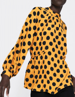 blusa lunares zara