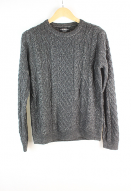 jersey nudos gris pull and bear m