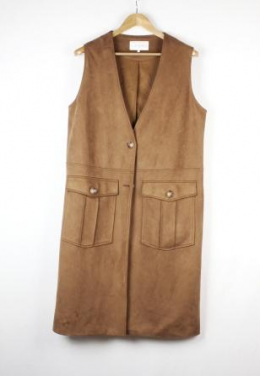 chaleco antelina marron vila