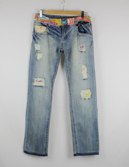Ripped jeans rectos desigual