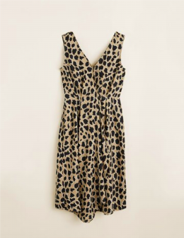 vestido leopardo mango s/38
