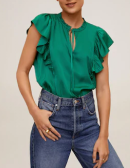 blusa volantes mango s