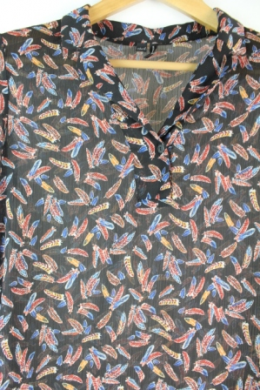 blusa larga estampado plumas mango s