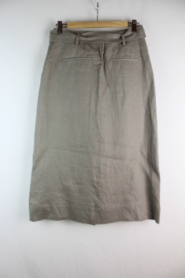 falda lino gris bolsillos mango s