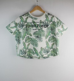 camiseta oversize estampado tropical L