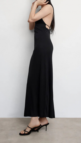 vestido escote espalda negro mango s