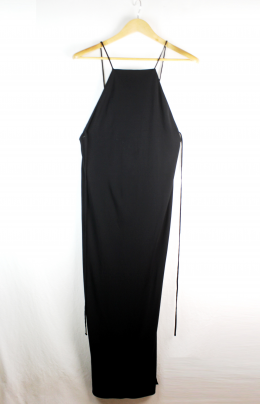 vestido escote espalda negro mango s