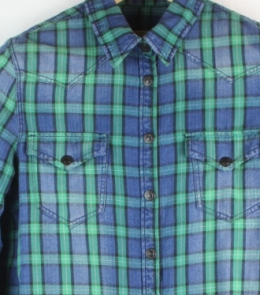 camisa cuadros tartan verde mango s