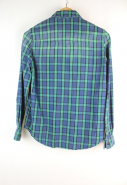 camisa cuadros tartan verde mango s