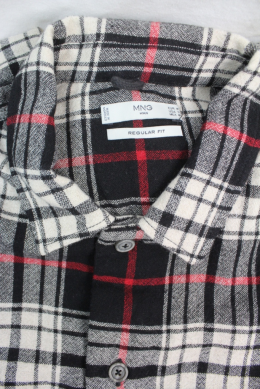 camisa cuadro hombre lana regular fit mango m