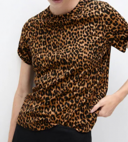 Camiseta algodón animal print mango