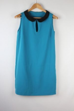 vestido cuello bebe azul