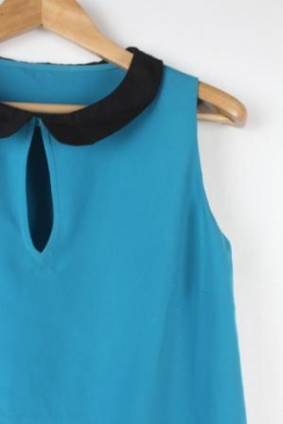 vestido cuello bebe azul