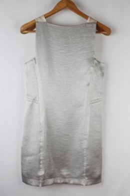 vestido gris plata mango