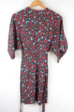 vestido tipo kimono animal print mango