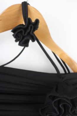 vestido ajustado drapeado negro cotli studio