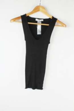 top punto de seda negro mango