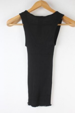 top punto de seda negro mango