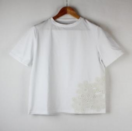 camiseta detalle crochet blanca mango
