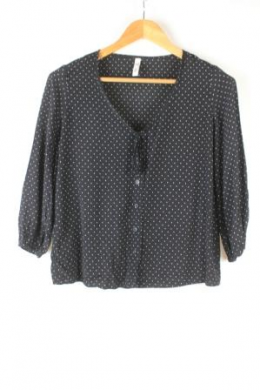 blusa lunares negra mango