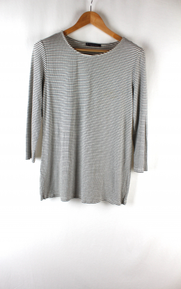 camiseta rayas violeta by mango