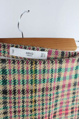falda cuadros con lana mango