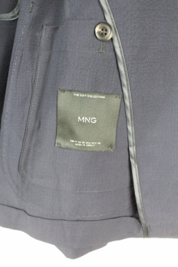 americana hombre azul mango