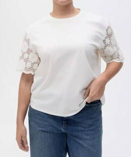 camiseta mangas crochet mango
