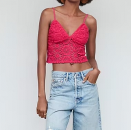 top crochet fucsia mango