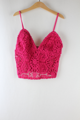 top crochet fucsia mango