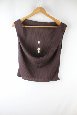 Top textura abalorios mango