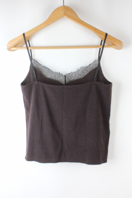 Top punto lencero marron mango