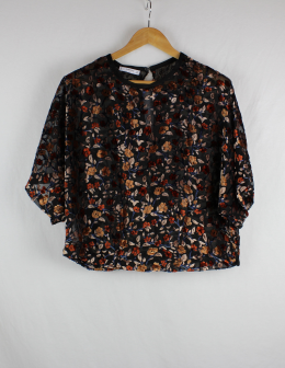 blusa oversize gasa y terciopelo mango s/m/l