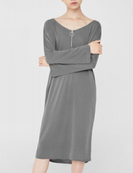 vestido fluido modal mango