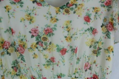 vestido gasa floral mango