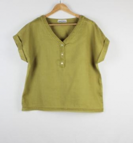blusa lino verde simorra