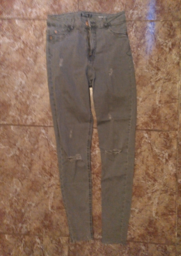 Jeans tiro alto grises t.38