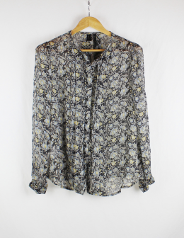 blusa seda estampada mango