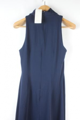 vestido crepe azul marino reserved