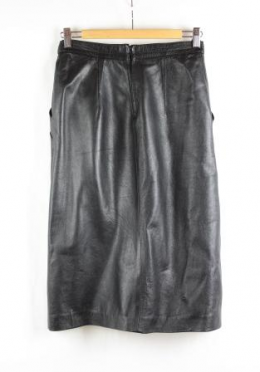 falda tubo piel vintage 80S petius 36 