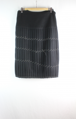 falda lana plisada negra cortefiel 42