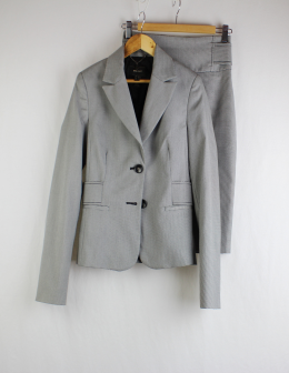 conjunto cuadros falda+chaqueta mango 36