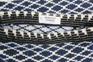 mini falda etnica azul mango 38
