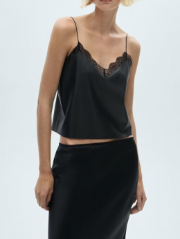 top lencero efecto piel mango