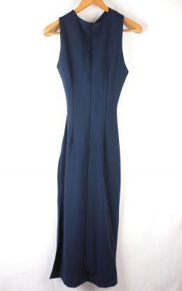 vestido drapeado azul rinascimiento