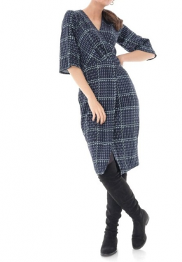 Vestido cuadros azul closet london