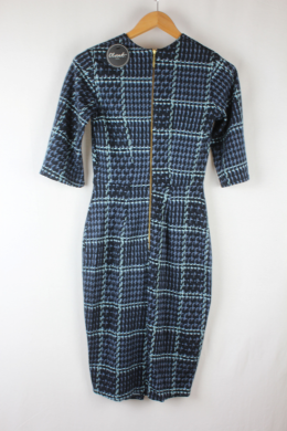 Vestido cuadros azul closet london