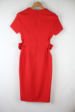 Vestido hebillas rojo zara