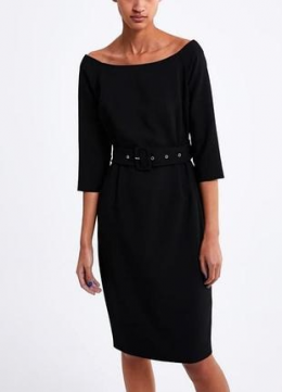 vestido hombros descubierto negro zara