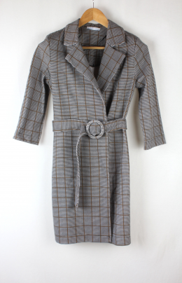 Vestido blazer cuadros zara